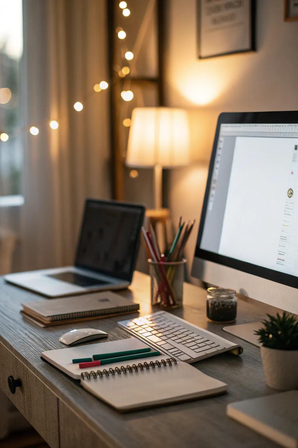 Enhance screen time through calming backlight.