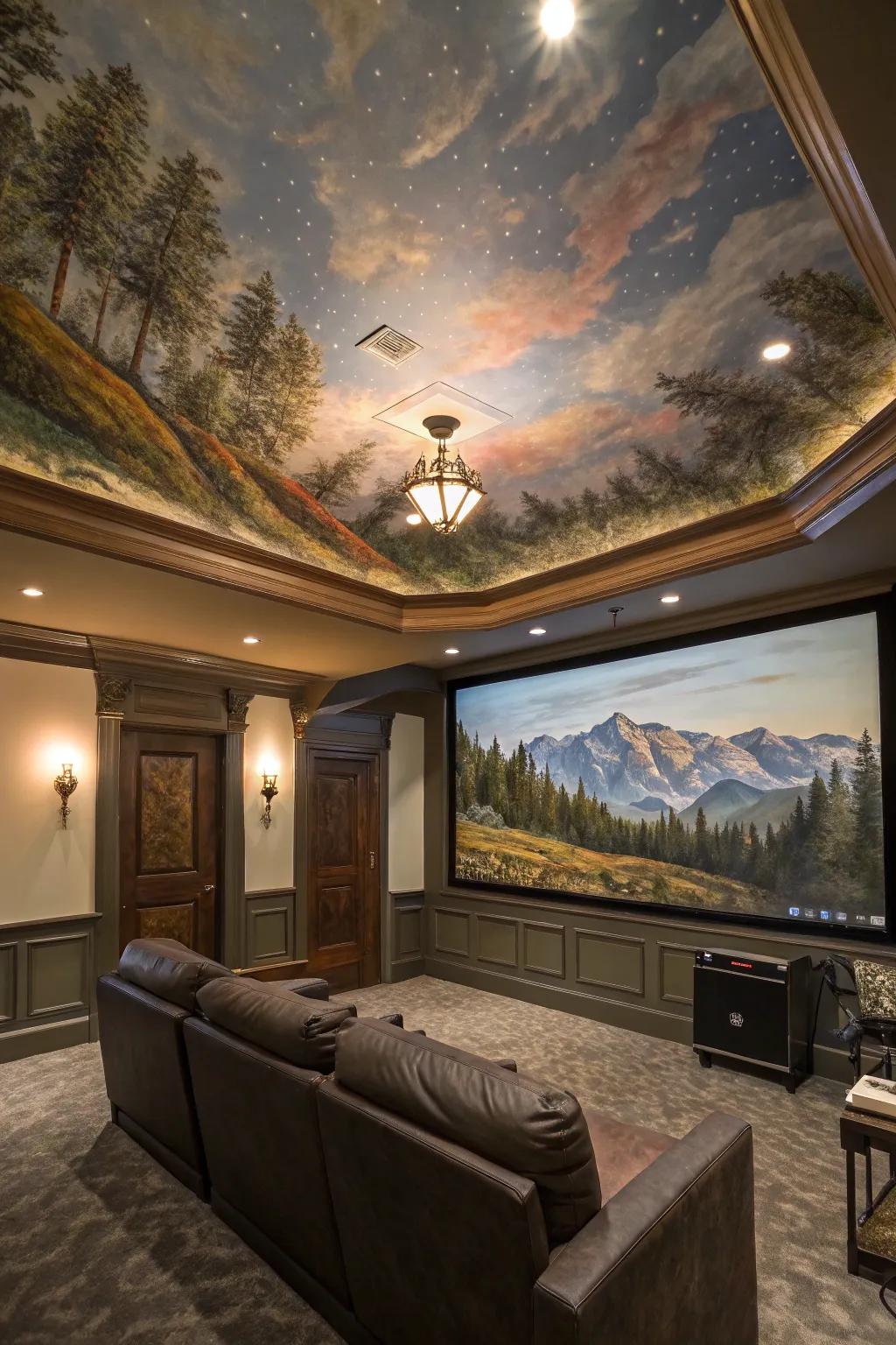Verbalize your character through a ceiling mural.