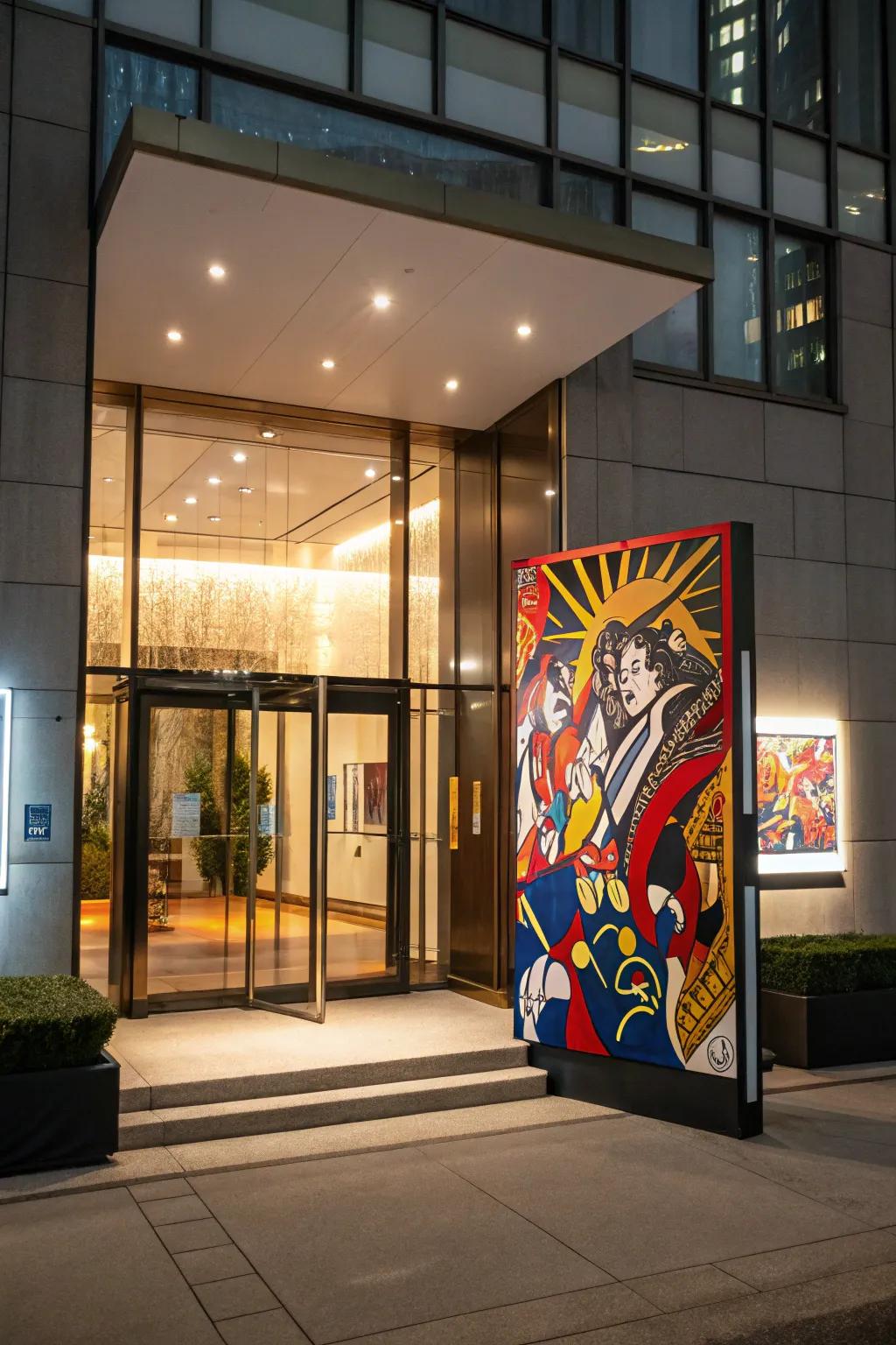 A central art piece transforming your entrance into a gallery.