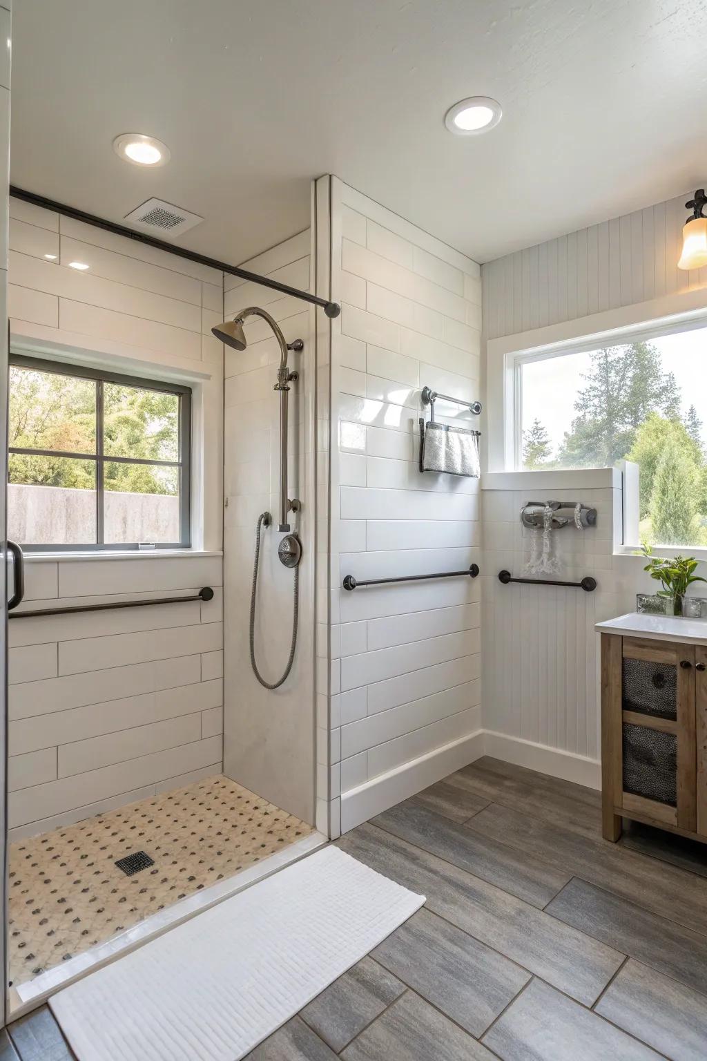 A bathroom designed for ease of access, ready for the future.
