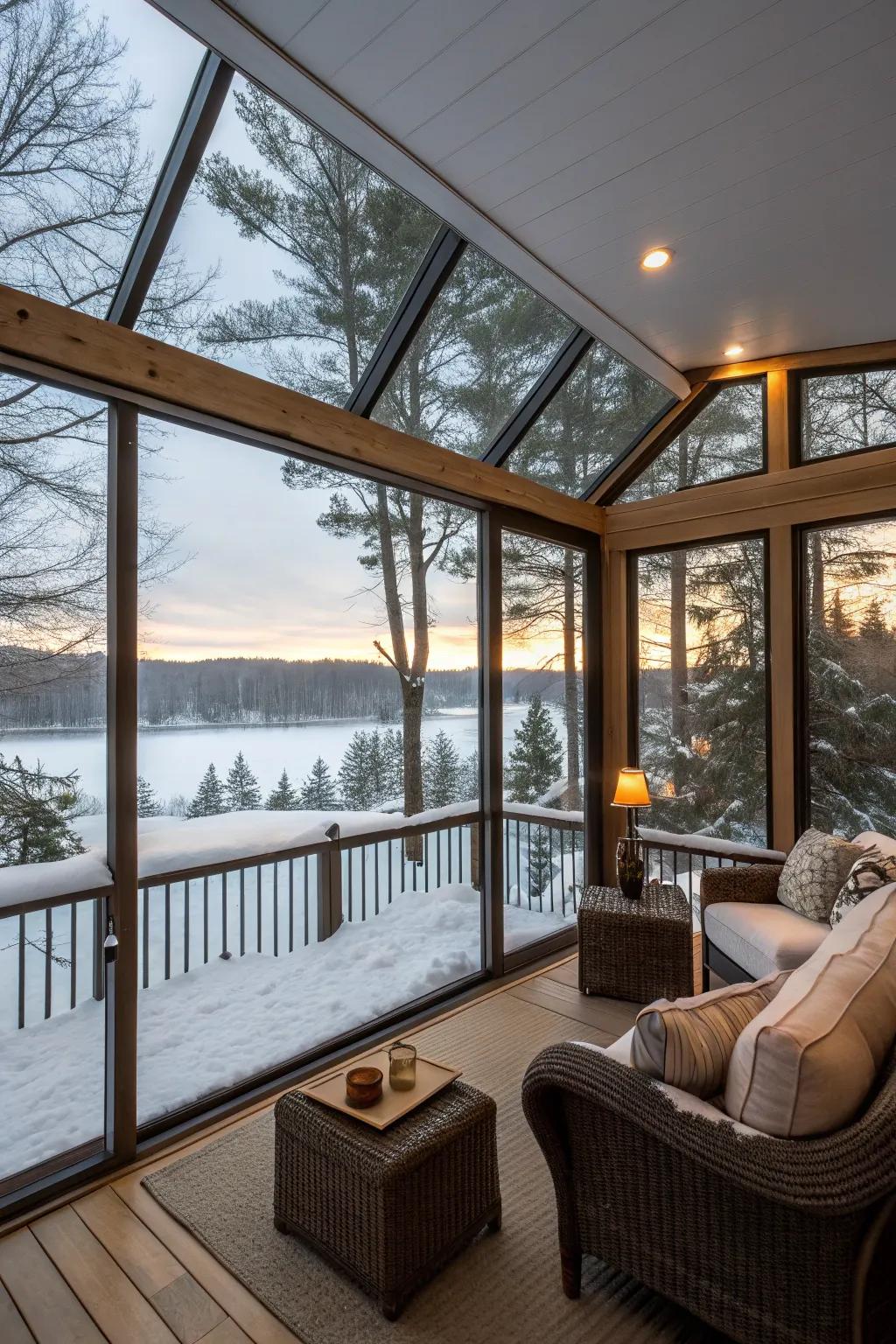 You can enjoy a year-round retreat right on your deck with solariums.