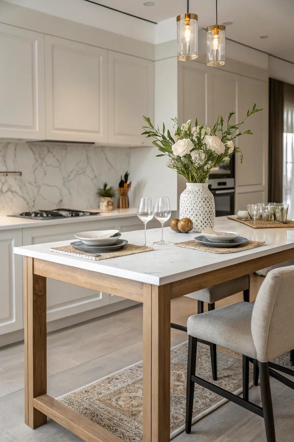 Understated sophistication in a minimalist kitchen design.