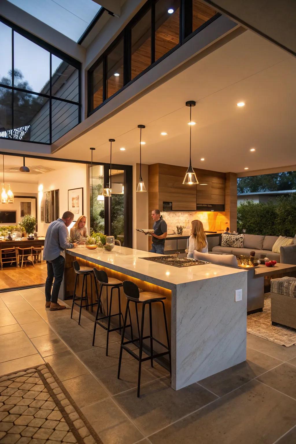 An open-layout culinary area that boosts a convivial environment.