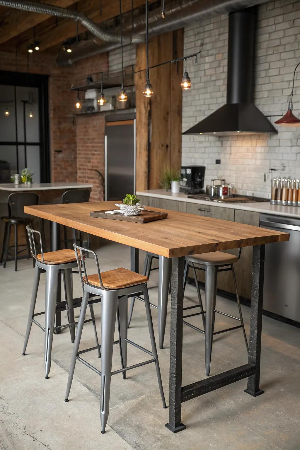 Contrasting materials produce a balanced and sophisticated look.
