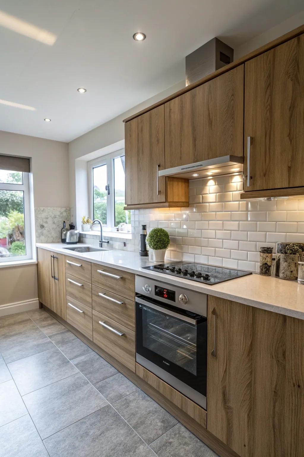 Laminate countertops provide style without the demanding upkeep.