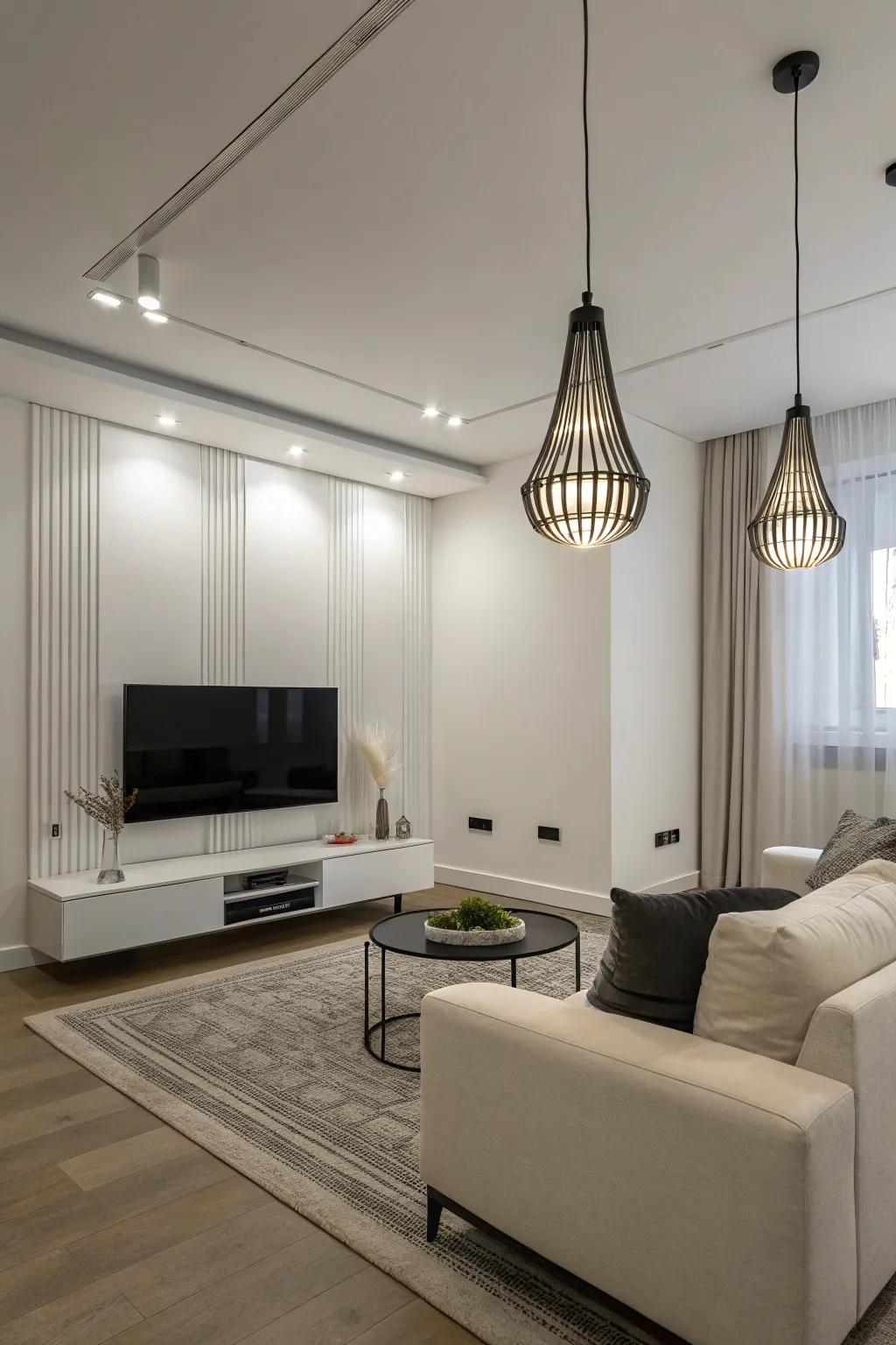 Minimalist LED fixtures for a clean look.