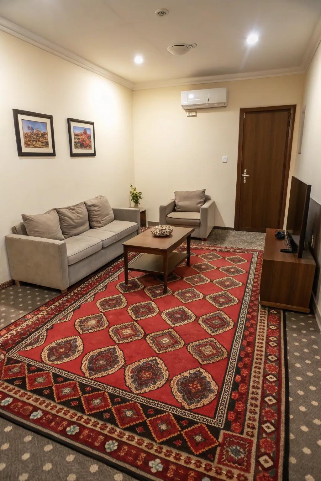 A daring floor covering can make a big impact in small spaces.