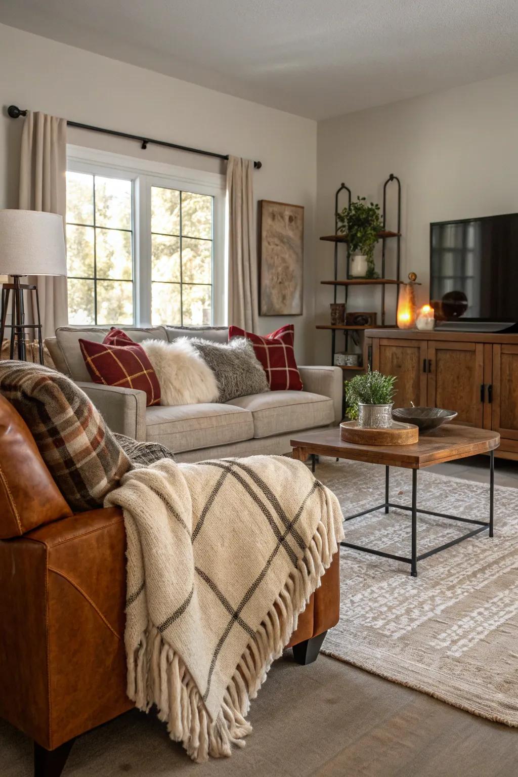 A lounge with a variety of textures for added depth and intrigue.