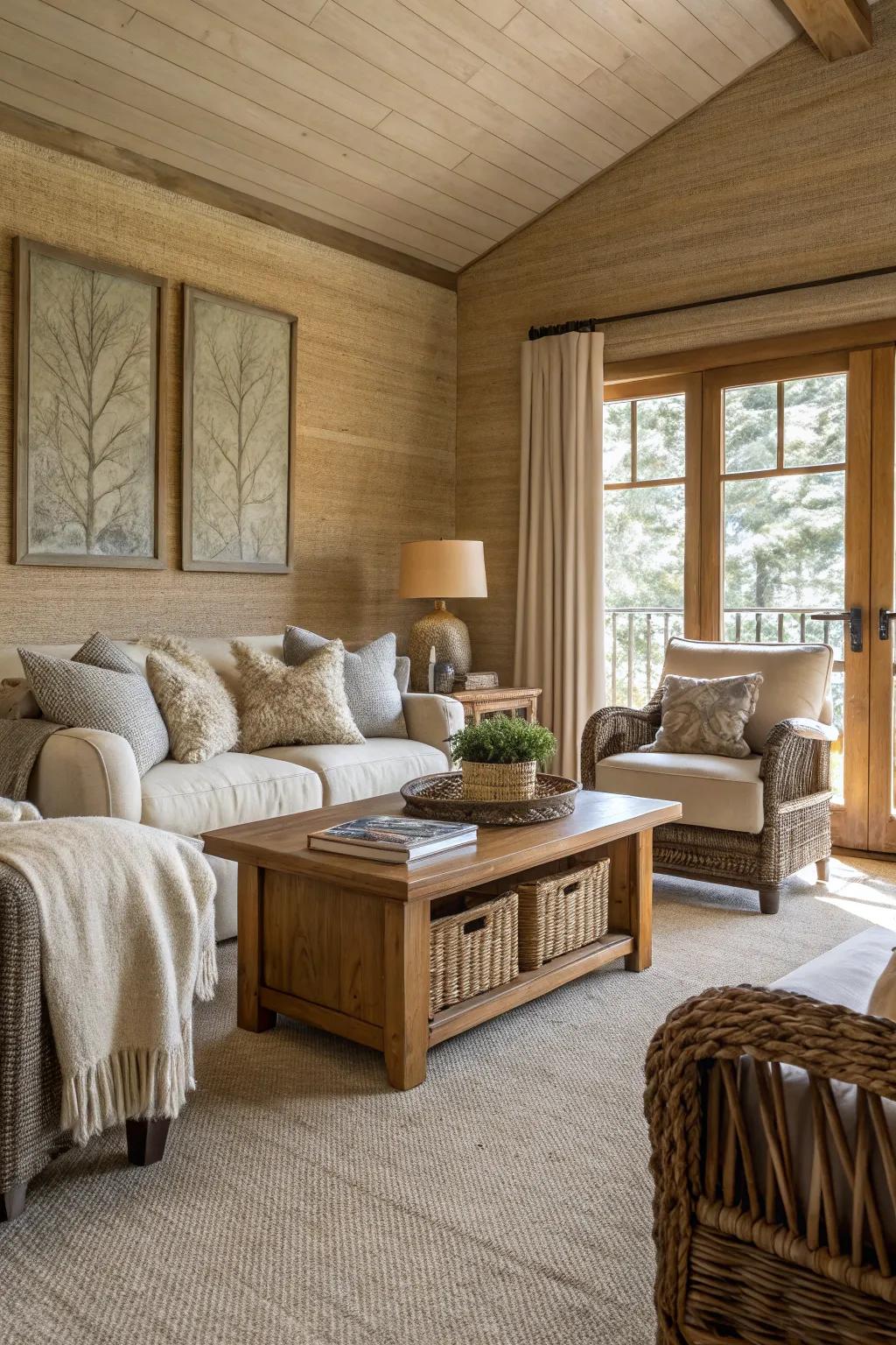Textures inspired by nature for subtle interest.