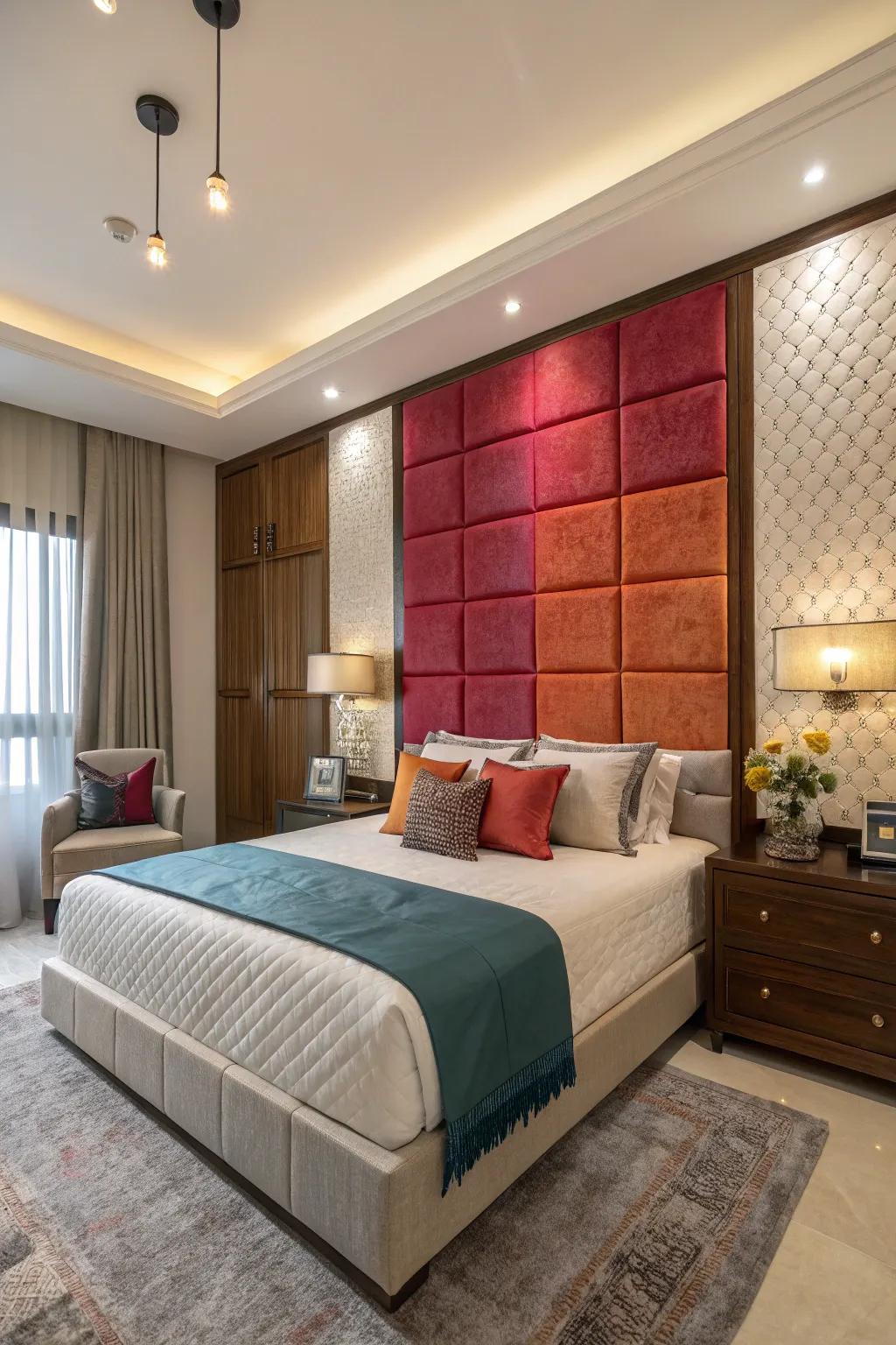 A feature wall enriches your bedroom with drama and depth.