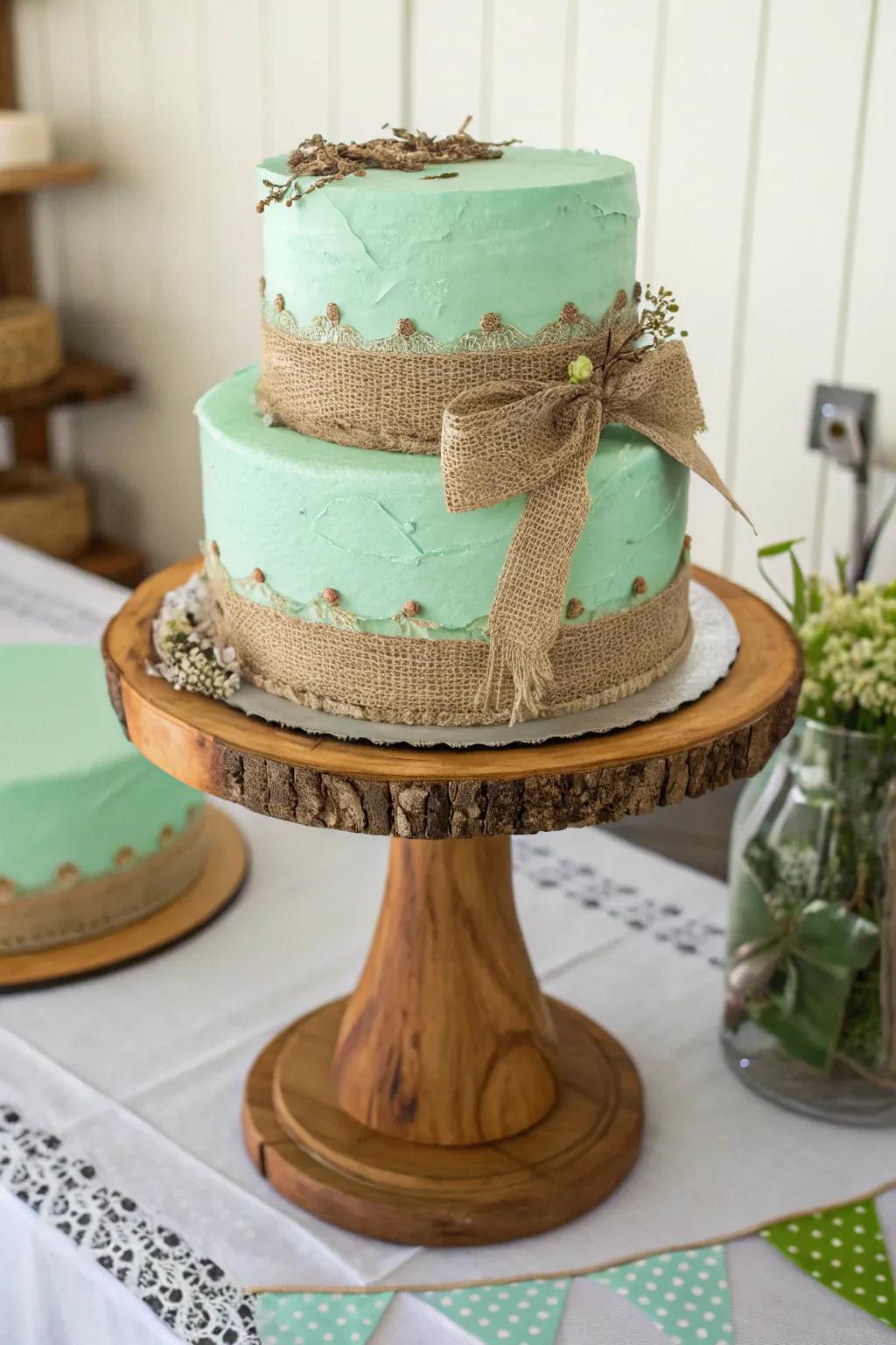 A lime dessert exhibiting earthy sophistication and charm.