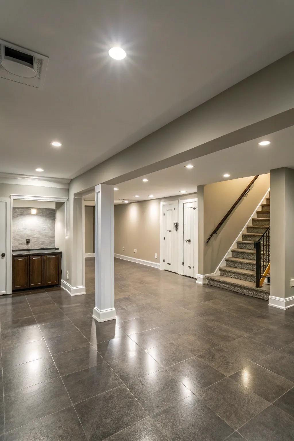 Surface mount fixtures offer ample lighting while maintaining a clean aesthetic.