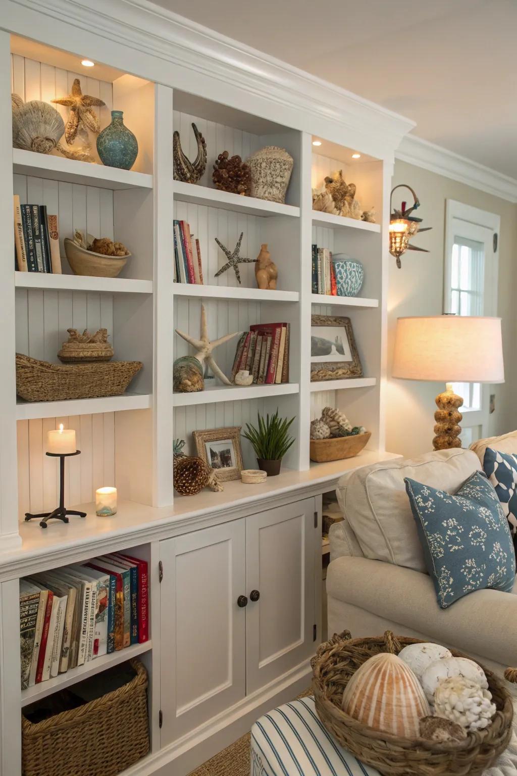 Open shelving permits personal expression.