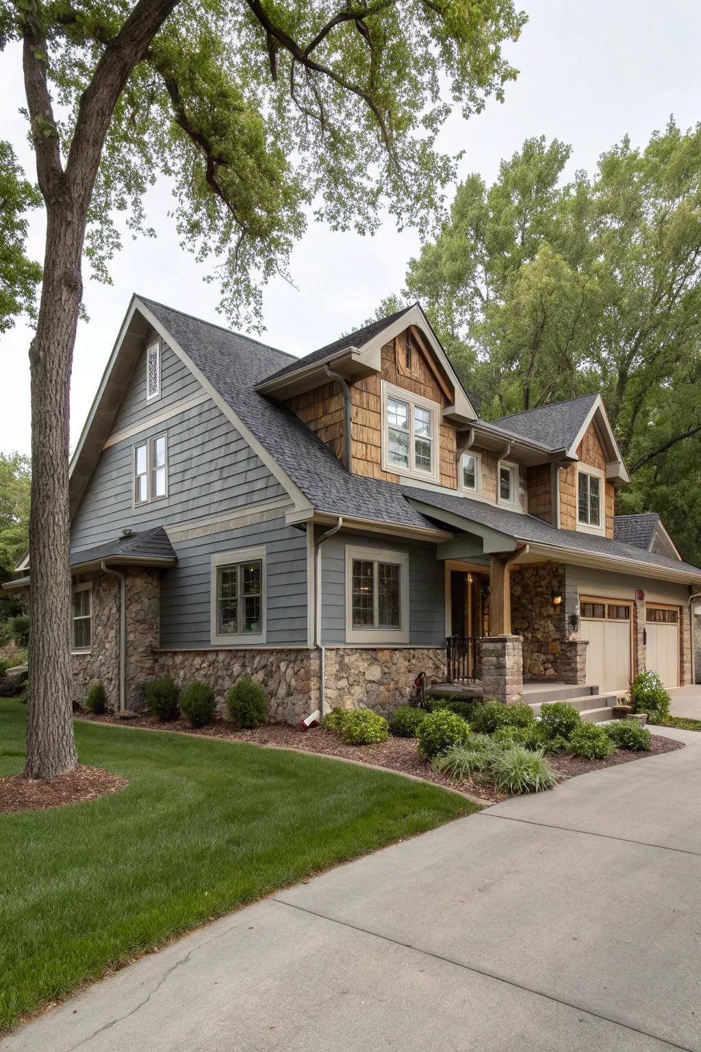 Grey and weathered rock for a rugged yet elegant charm.