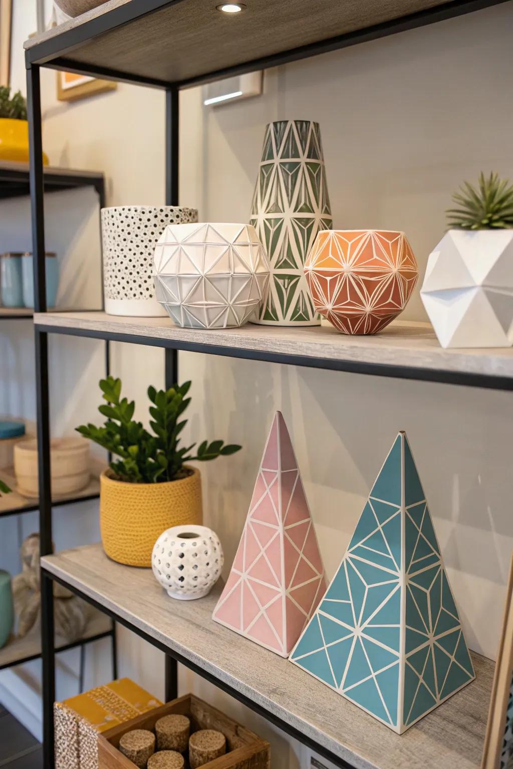 Introduce a modern touch with angular geometry.