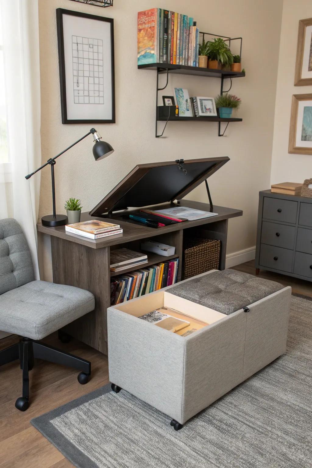 A study room with furniture.