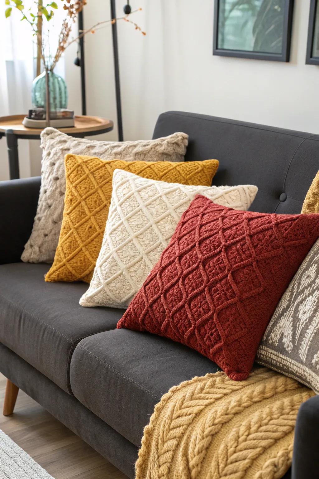Decorative cushions that enhance any seating area.