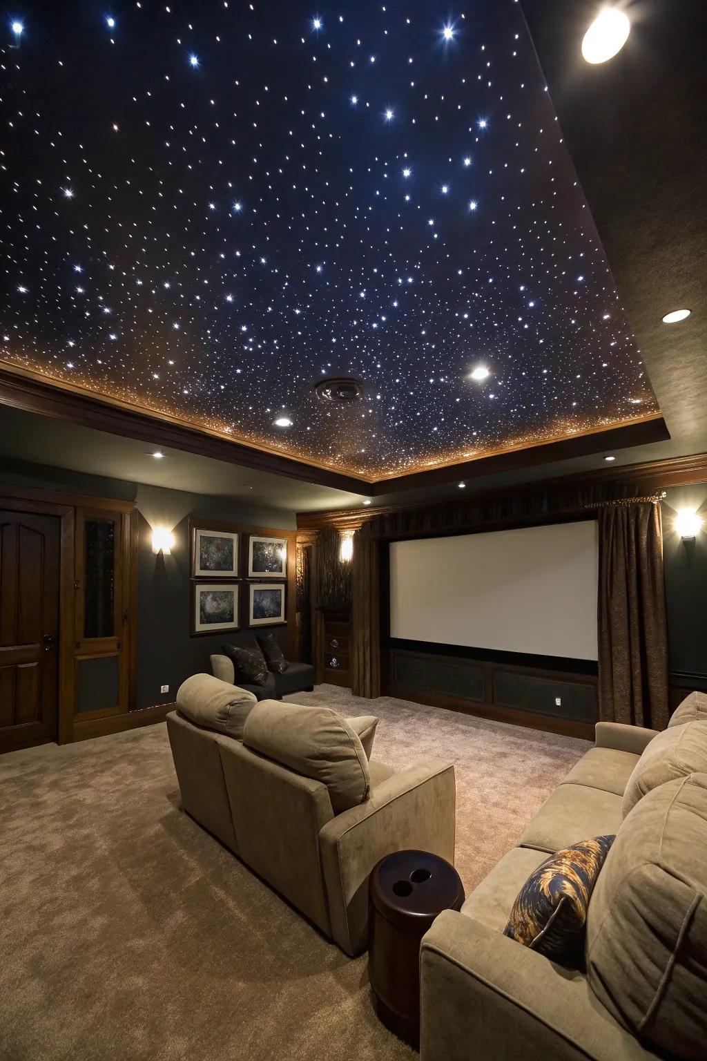 Incorporate a touch of enchantment with a faux starry ceiling.
