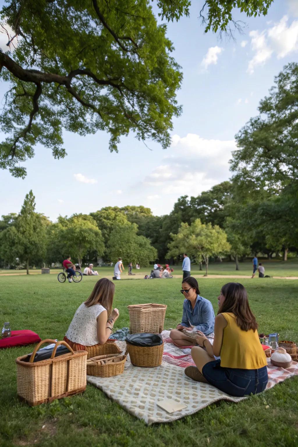 Enjoy a relaxing picnic in the park with friends.