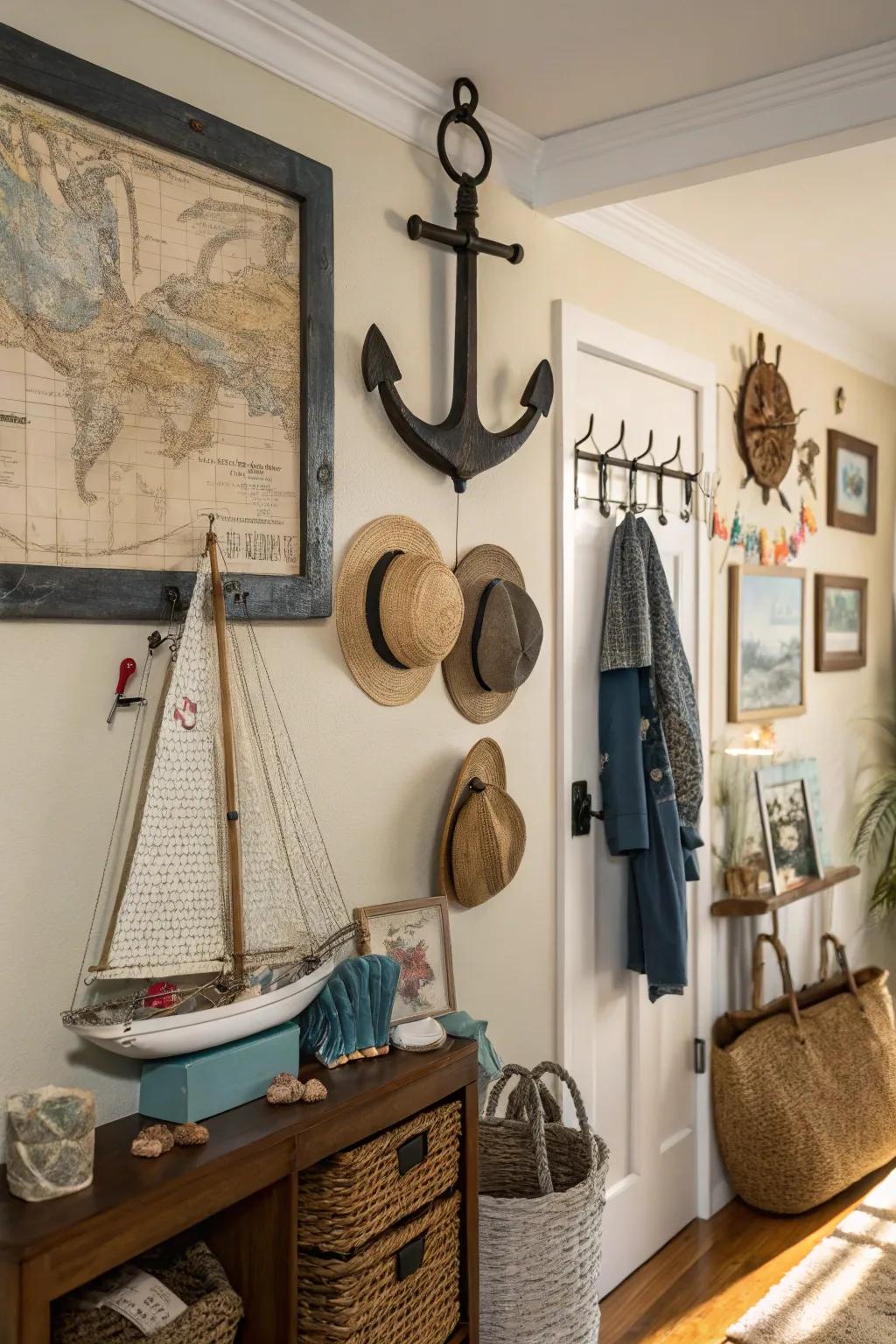 Anchor symbols inject a classic nautical element into any space.