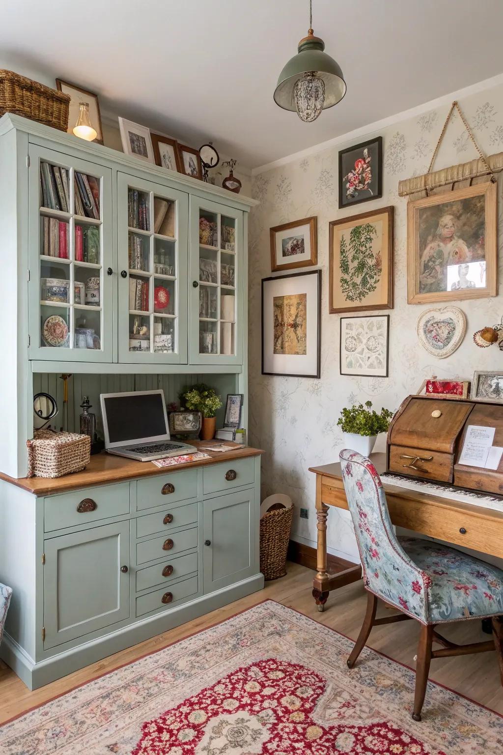 Embrace nostalgia through retro-themed cabinets.