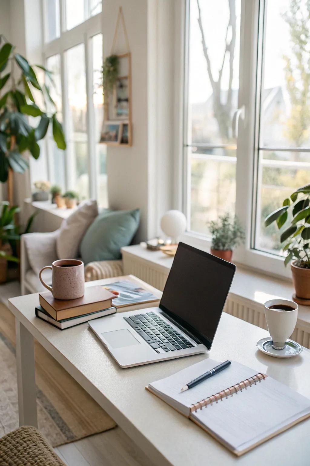 Use natural light for your workspace.