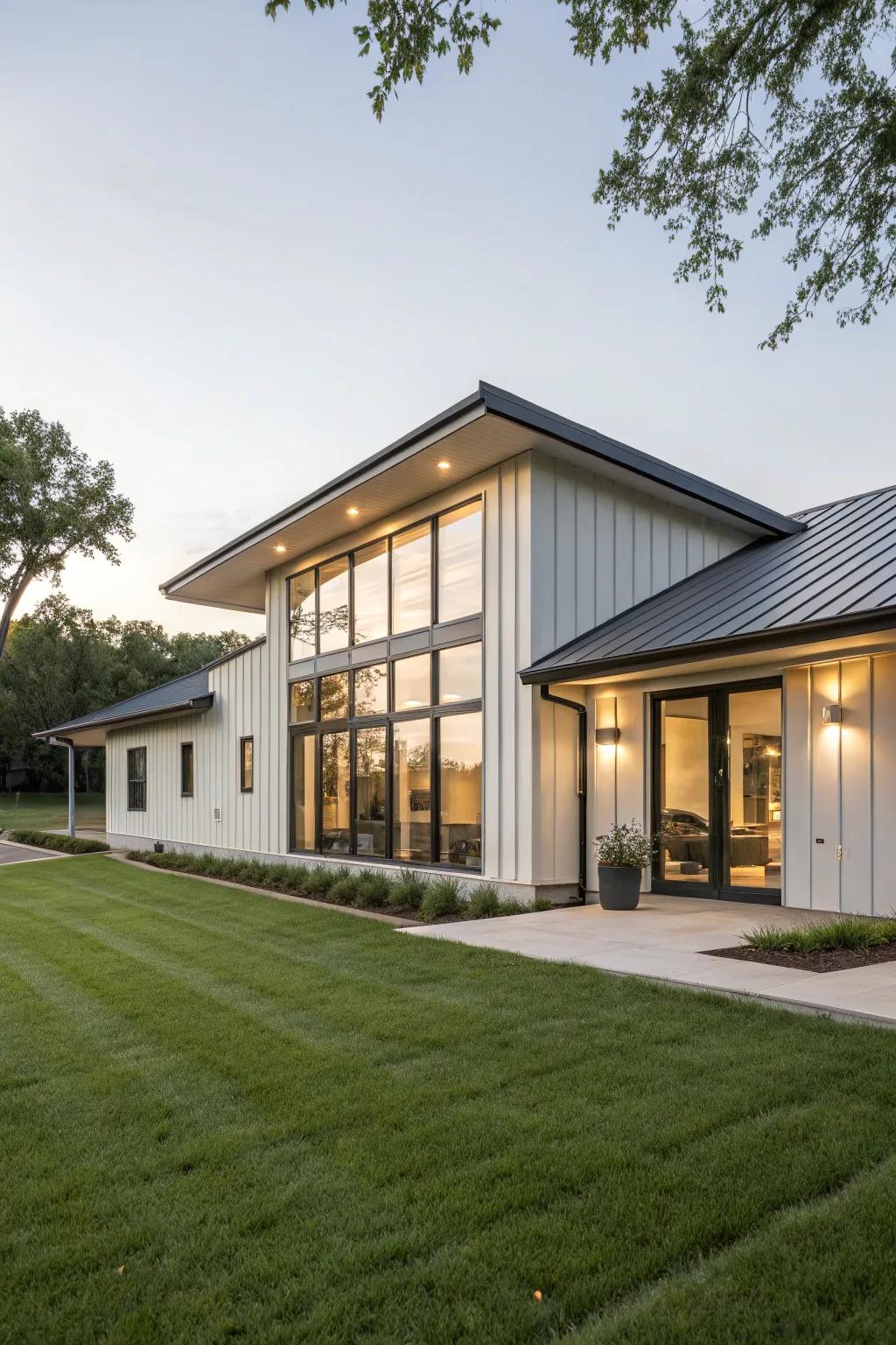 Architectural panels provide a sleek and modern exterior look.