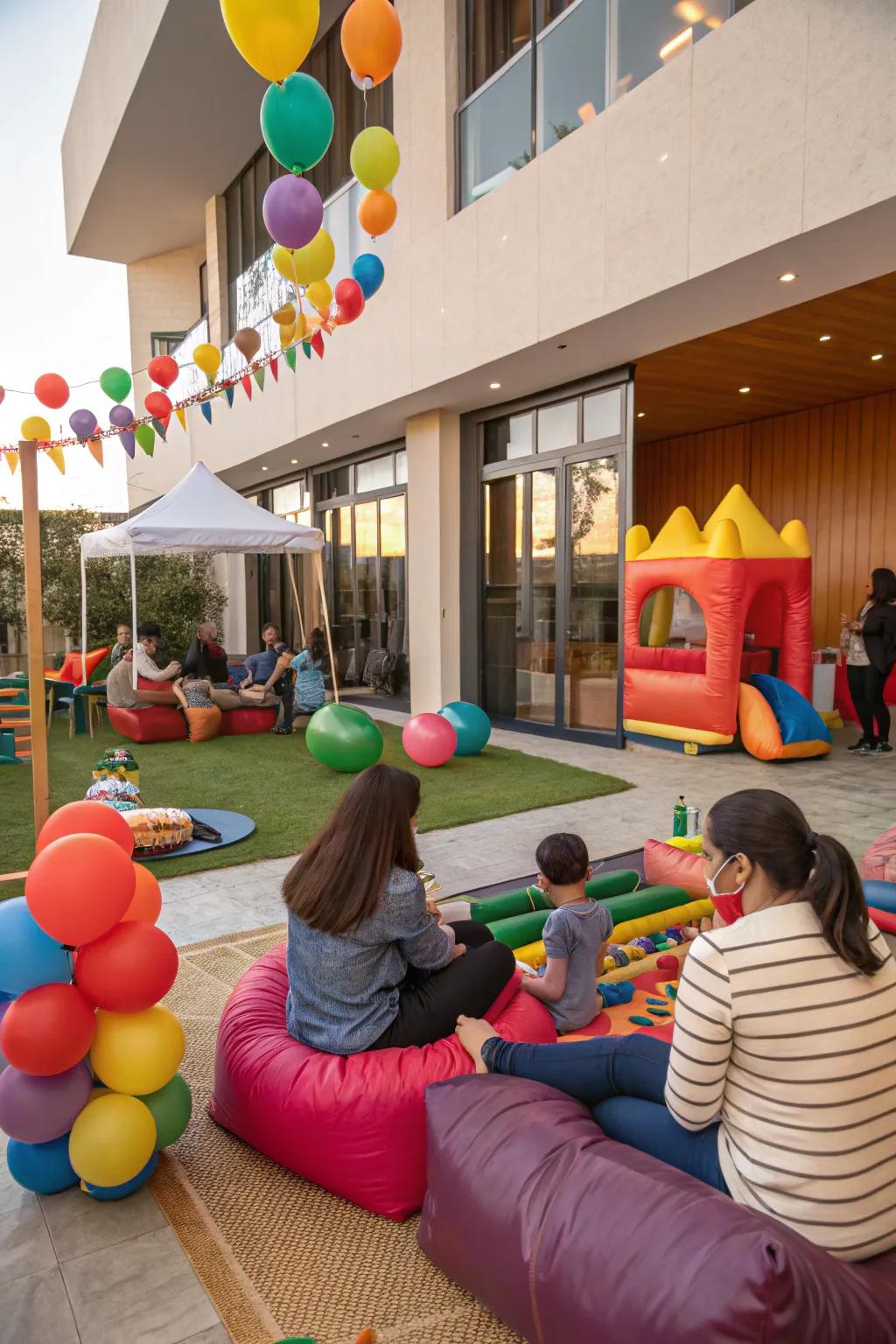 A family oriented gathering theme makes the property welcoming for all ages.