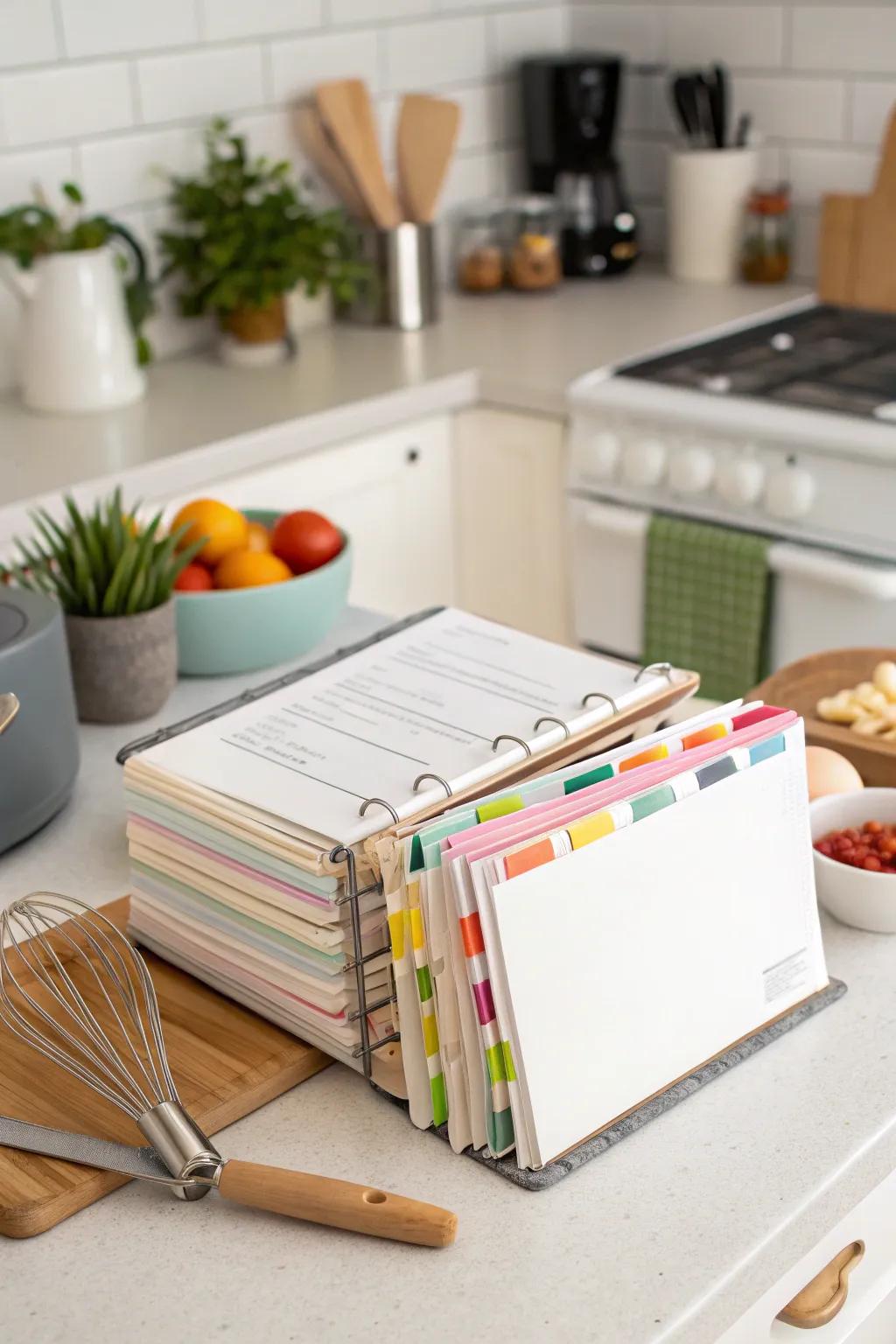 A dish binder keeps your preferred dishes at your fingertips.