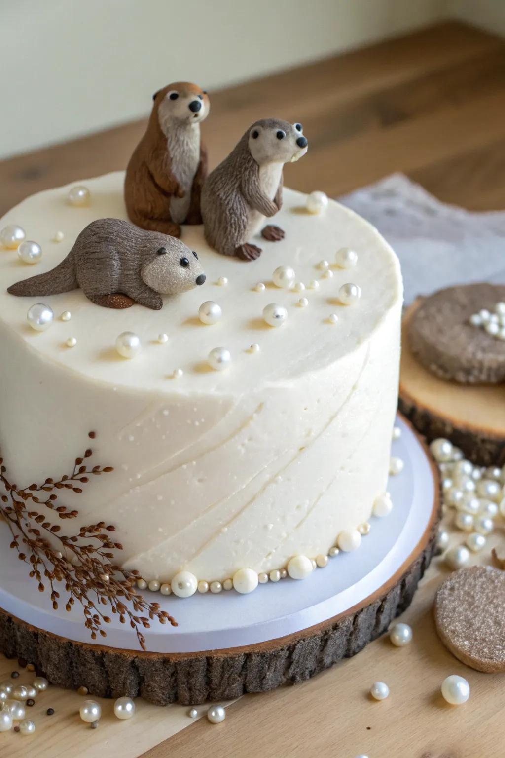 Intensify your cake sketch with otters and harmless orbs.