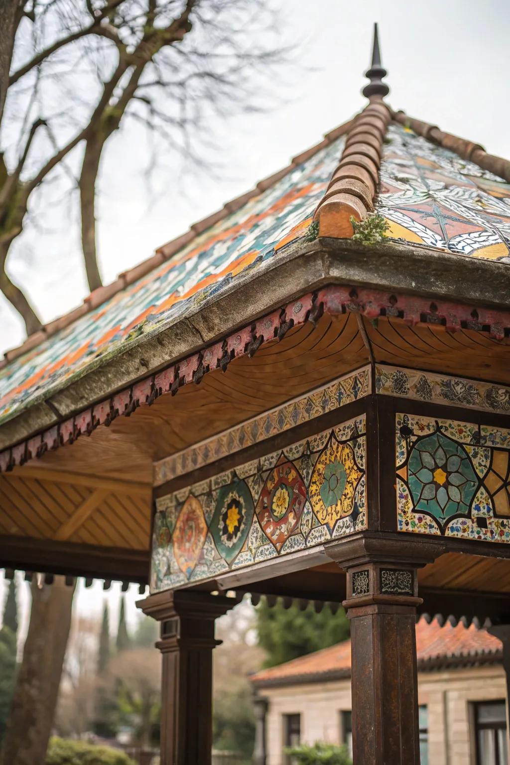 Tiles bring an artistic touch to canopy designs.