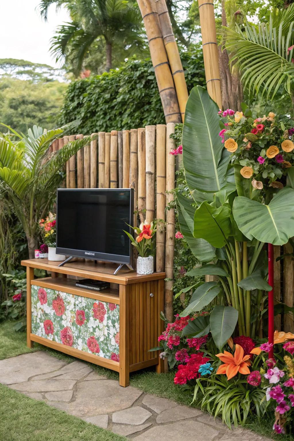 Add tropical vibes to your outdoor entertainment.