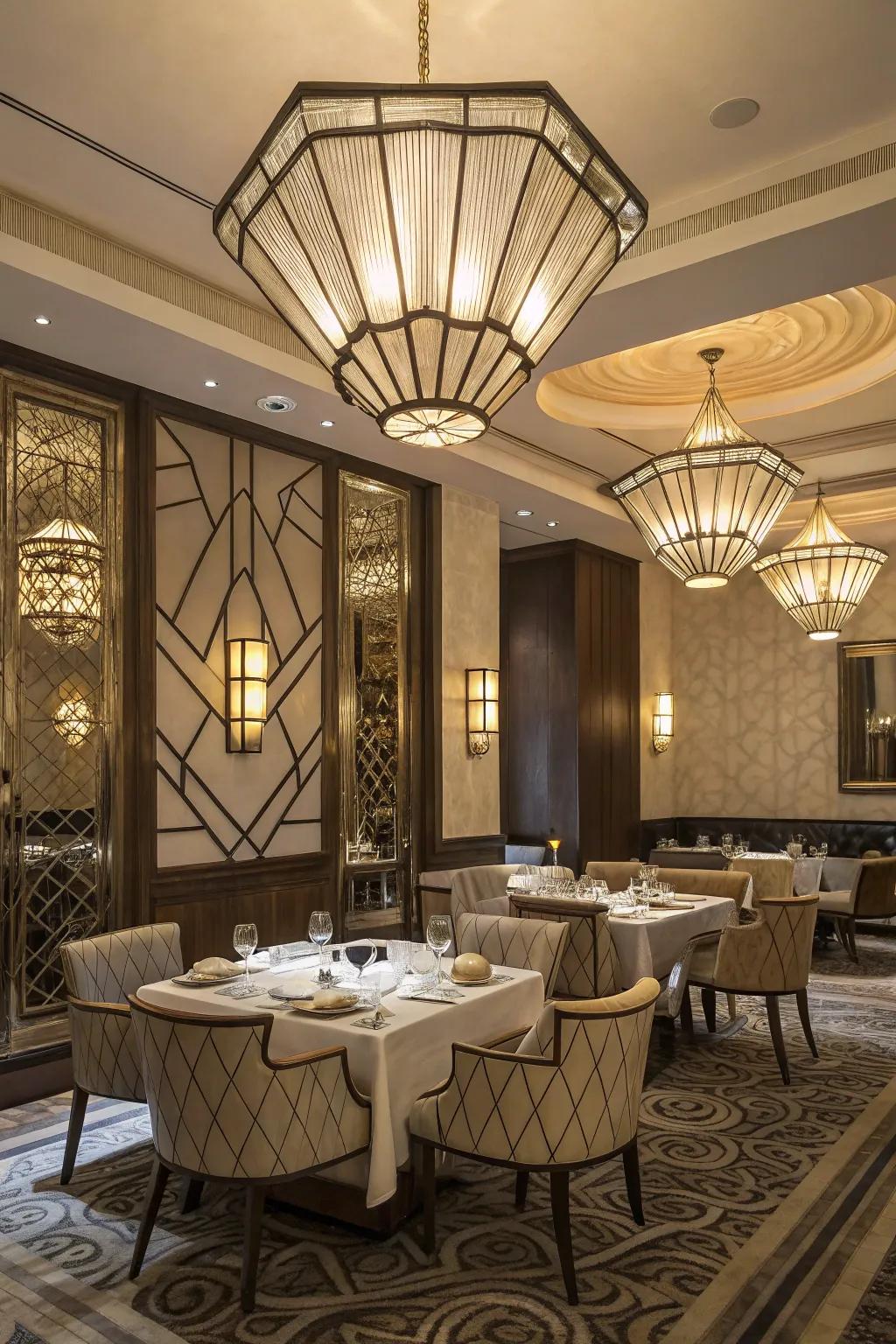 Artwork Deco lighting adds a touch of show and beauty.