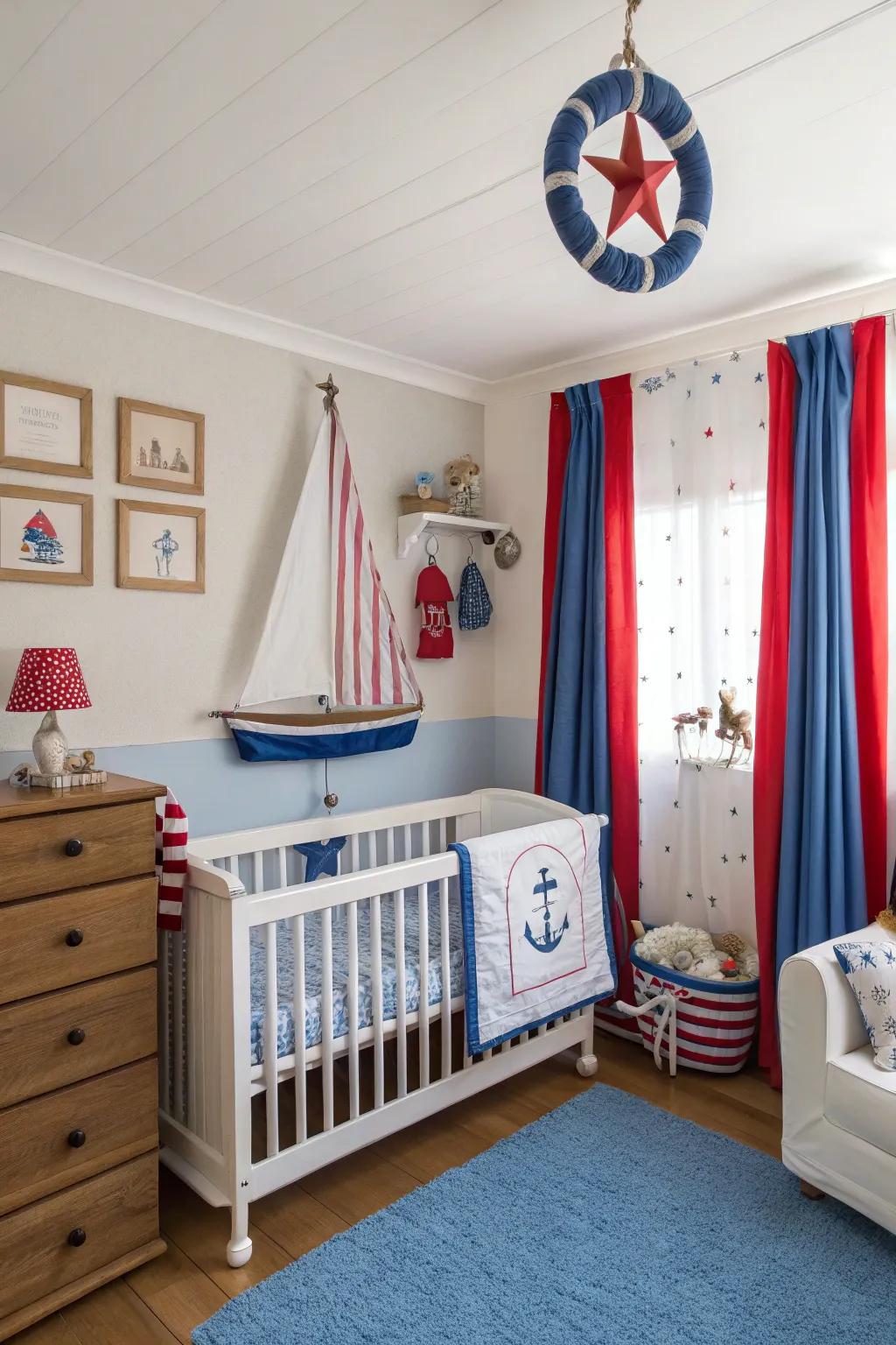 Water themes evoke the soothing rhythm of the ocean, perfect for a nursery.