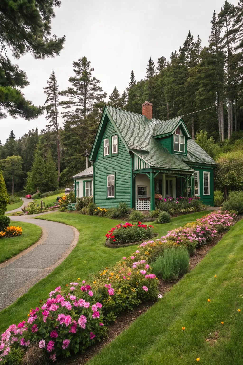 Nature-inspired verdant hues blend beautifully with outdoor settings.