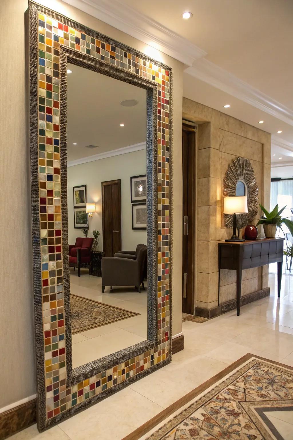 Mosaic designs offer artistic charm.