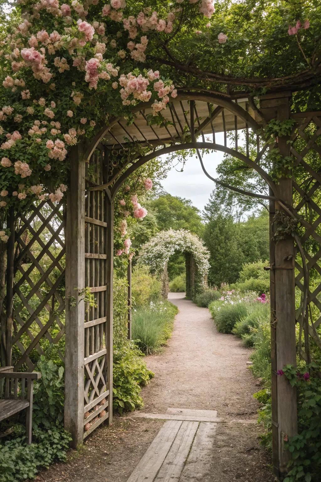 An enchanting weave entrance beckons exploration into your garden.