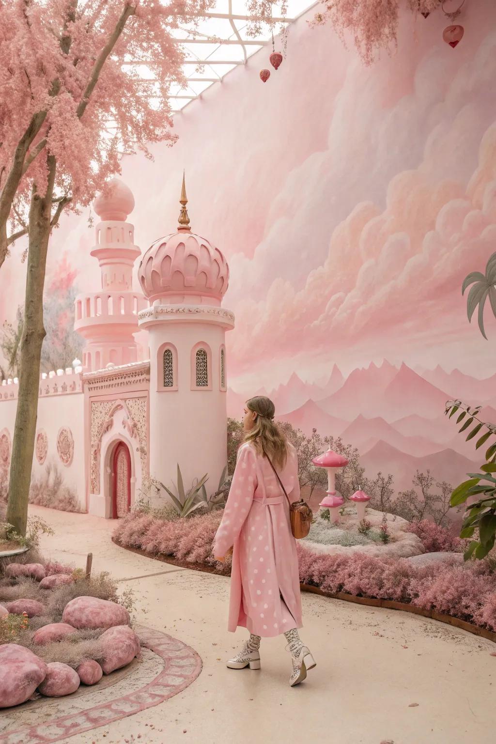 Interesting unreal themed illustration in rouge color.