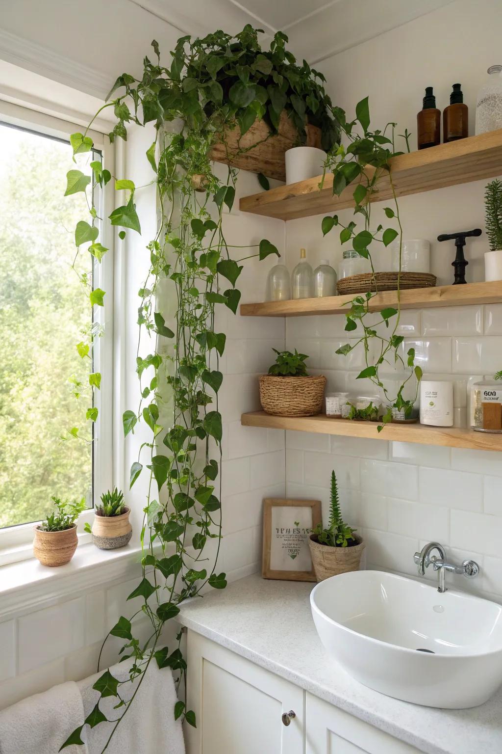 Let vines cascade down for a dynamic and fluid addition to your decor.