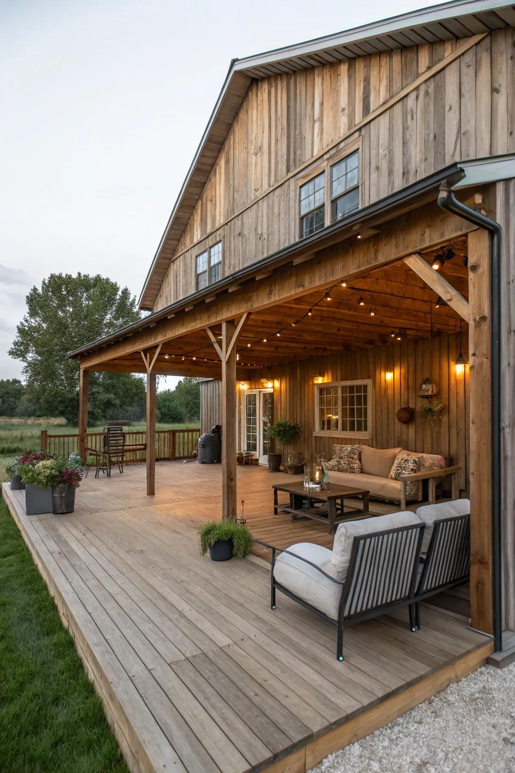 An outdoor extension offers the perfect space for summer relaxation.