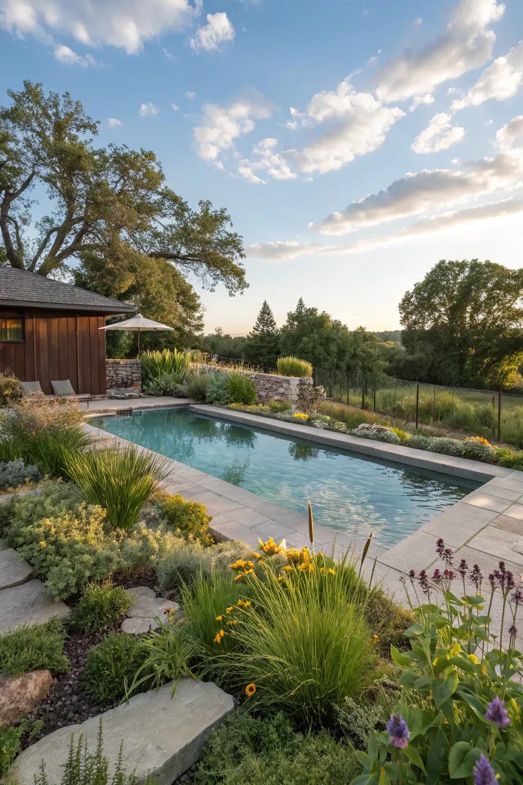 A sustainable pool design that values and enhances the environment.