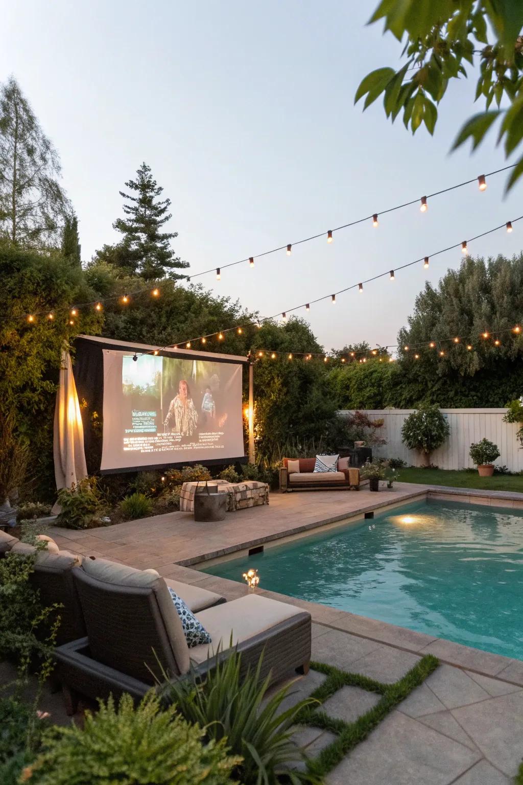 A poolside cinema turns your backyard into an outdoor cinema.