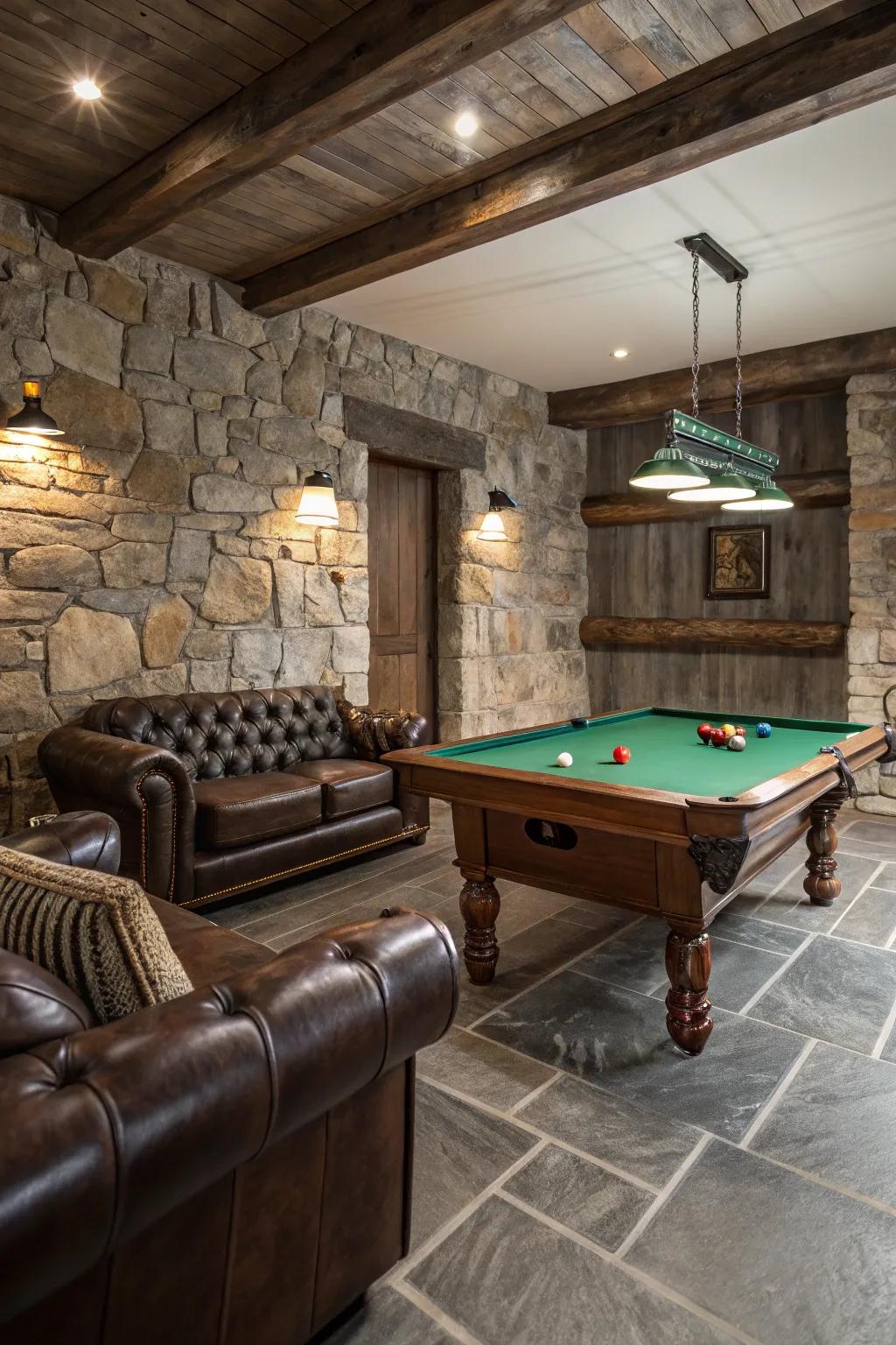 Textures bring a tactile and visual richness to your pool table area.