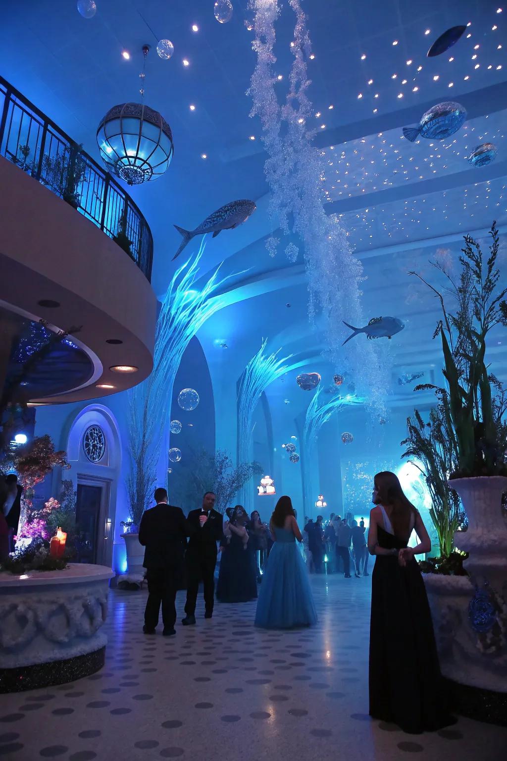 With an underwater fantasy theme, transport attendees beneath the waves.