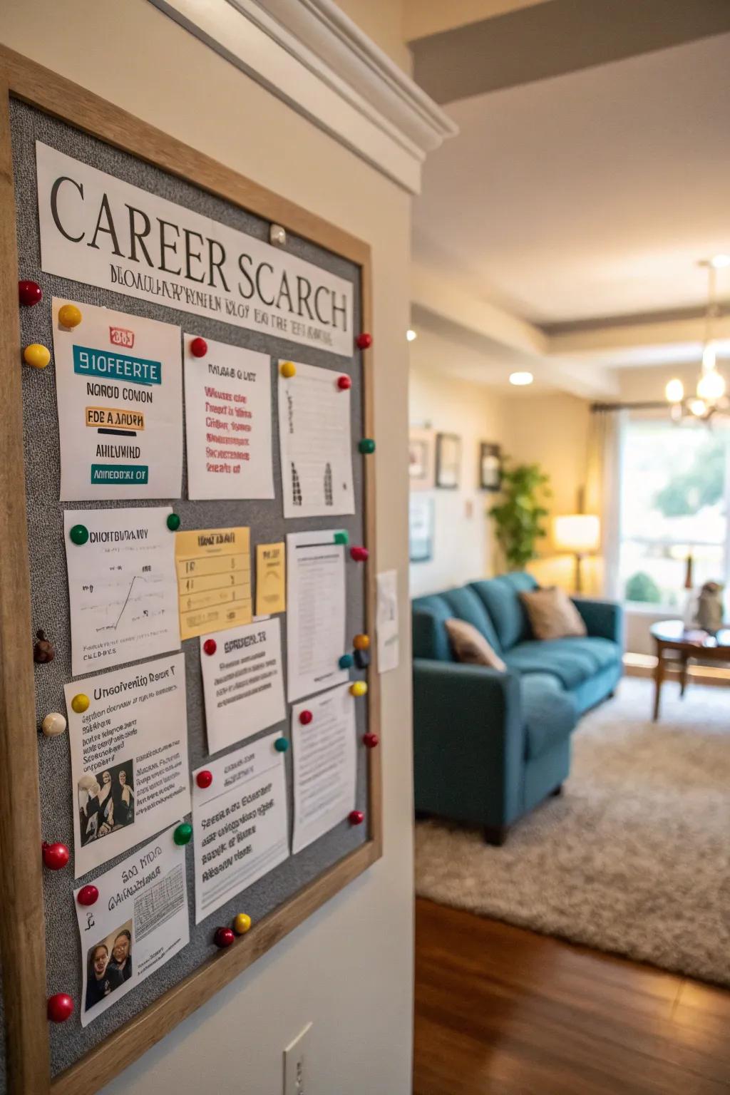 A pin board offering career development and professional advice.