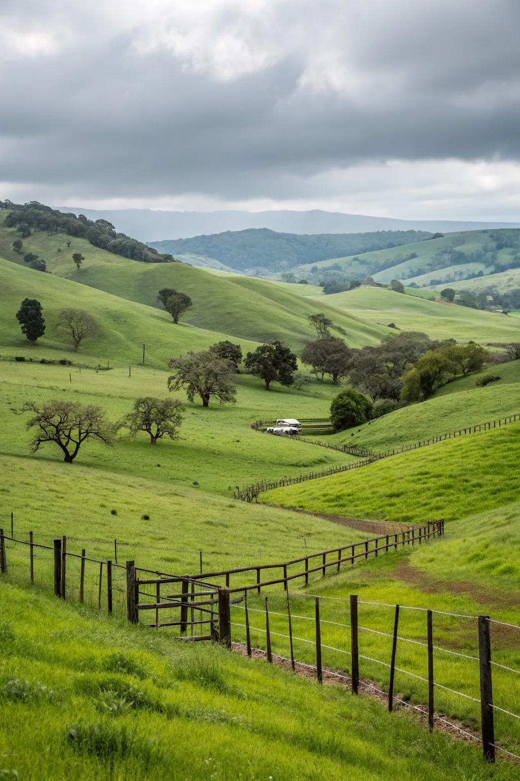 Concealed fencing maintains open views and pet safety.