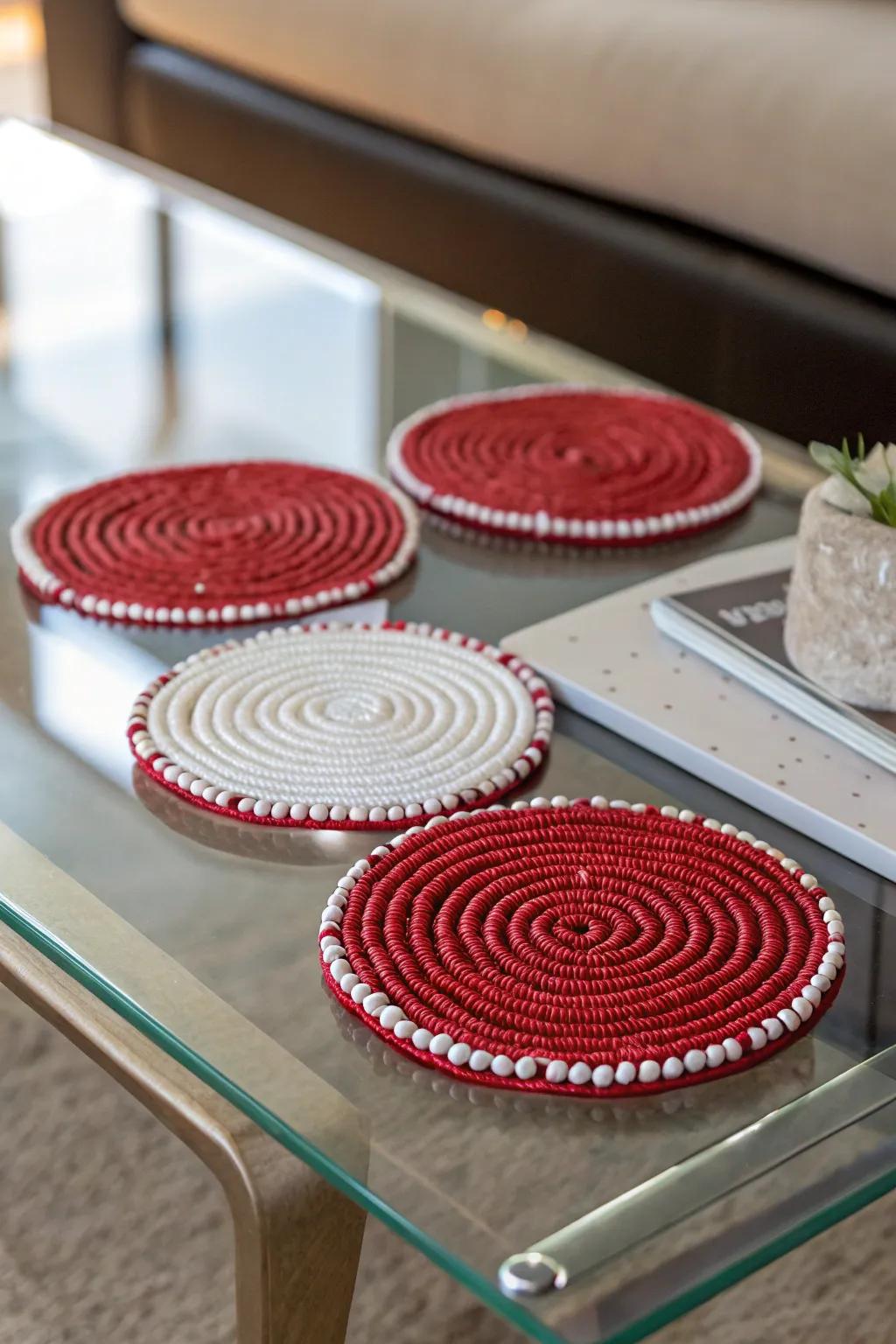 With pearl coasters, combine utility and style.