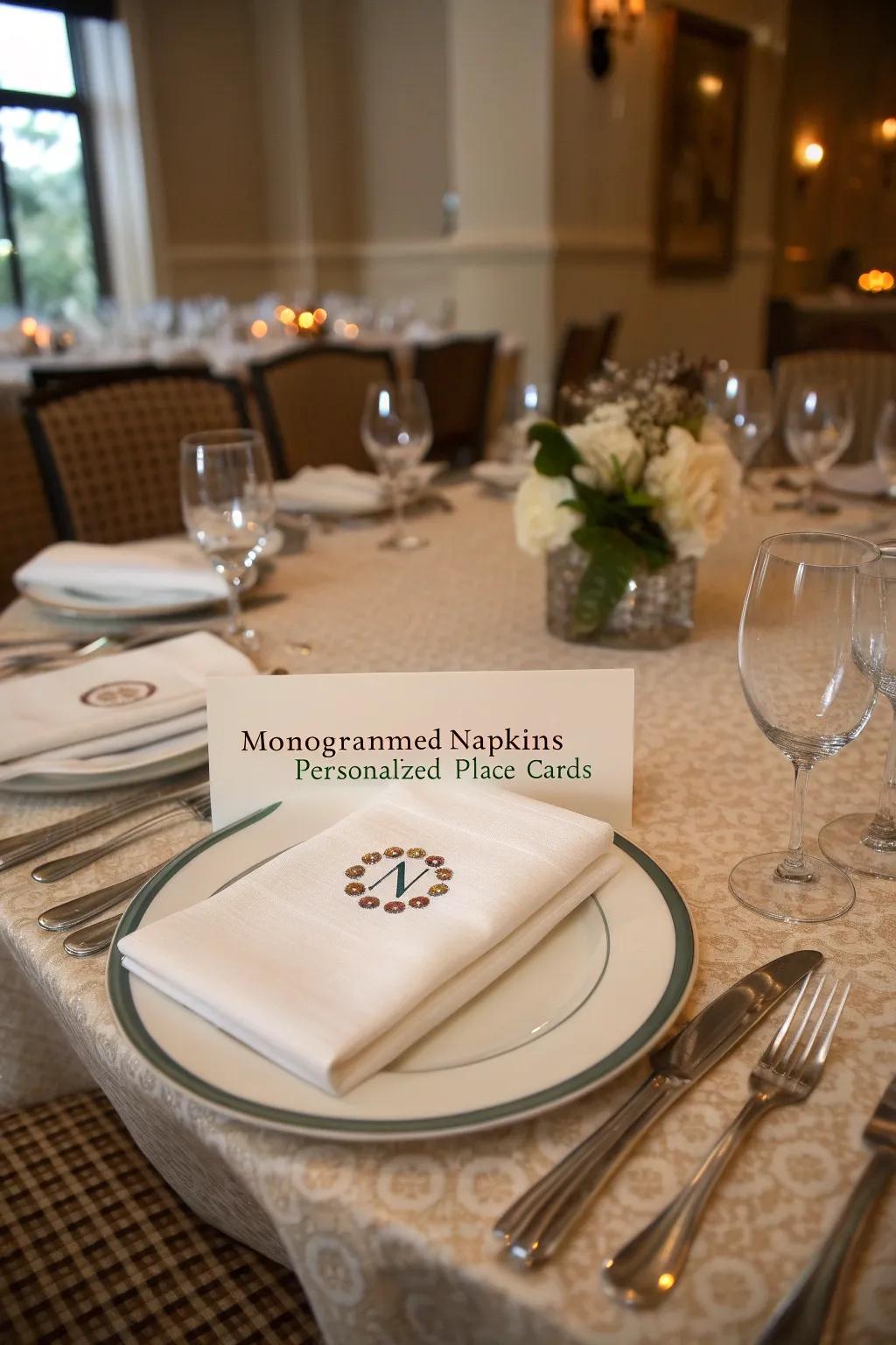 Unique table settings show thoughtfulness.