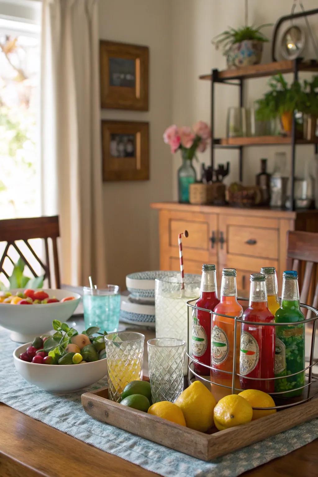 Add a personal touch with a DIY drink station for your guests.