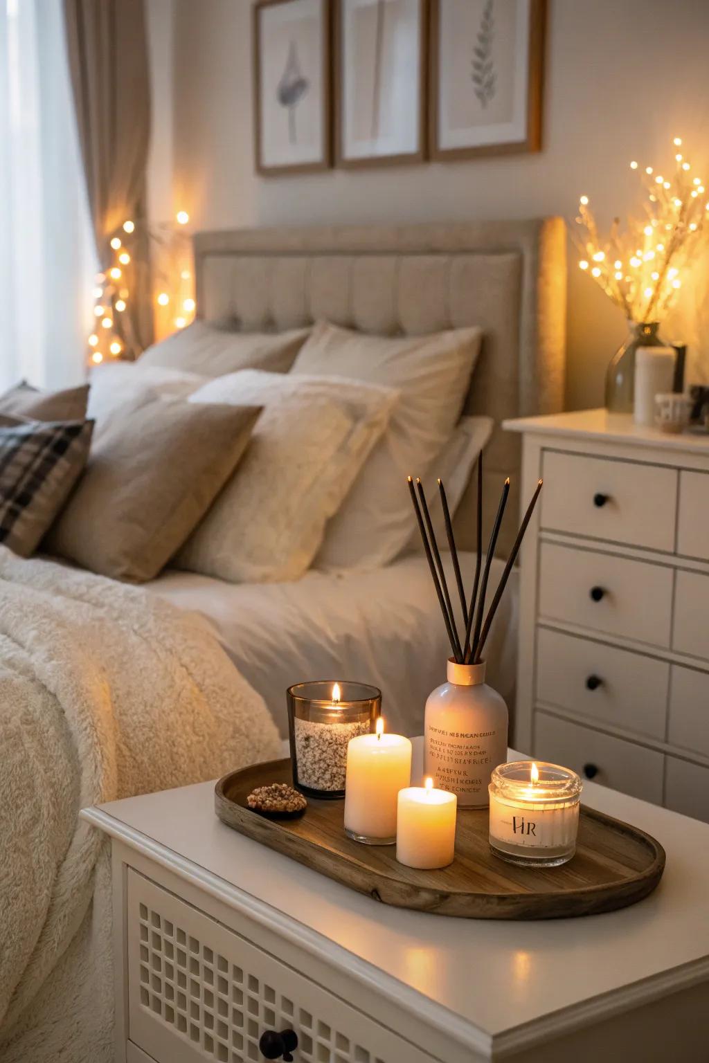 Scented elements add an aromatic layer of romance.